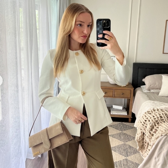 Zara fitted  blazer white Size M - Picture 8 of 16